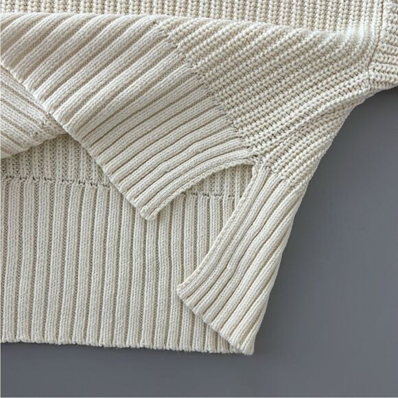 NWOT Madewell Wide Rib Turtleneck Sweater in Antique Cream Size XS - Picture 8 of 12